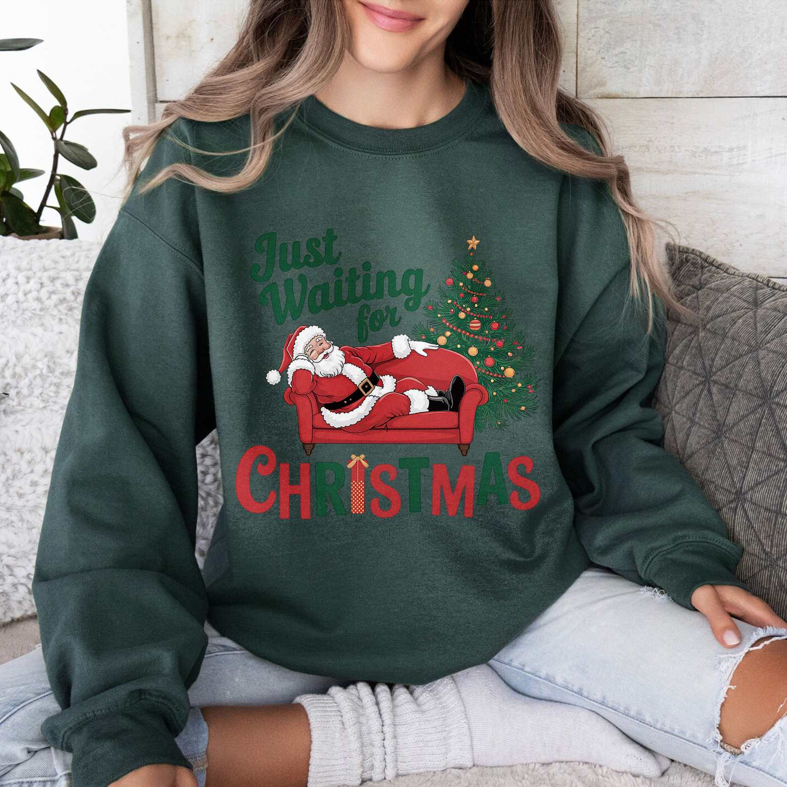 Just Waiting For Christmas Sweatshirt