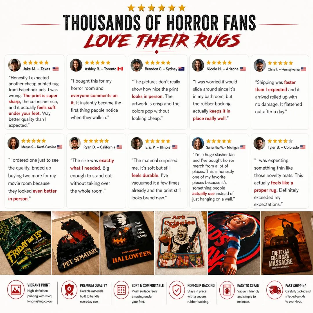 Premium Horror Slasher Collection Rug  23.6" x 35.4"|60x90 CM