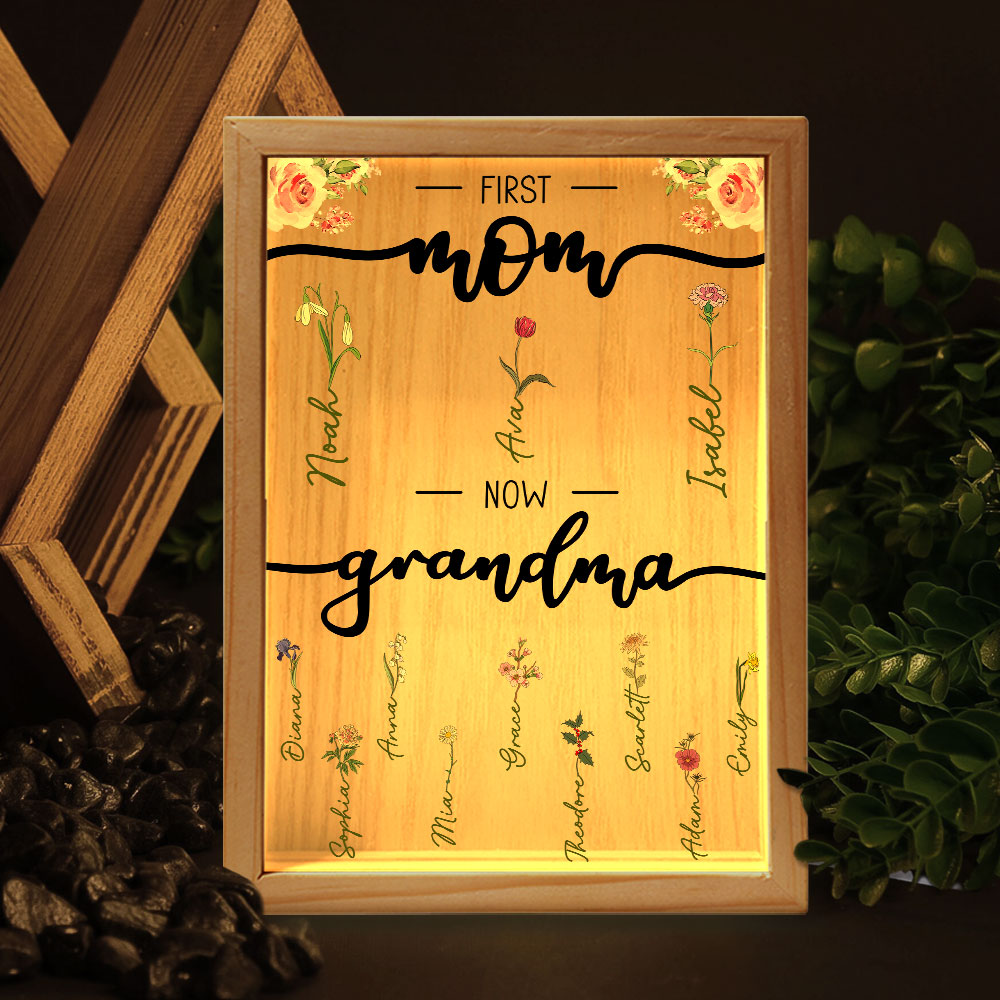 First Mom Now Grandma - Personalized Frame Light Box