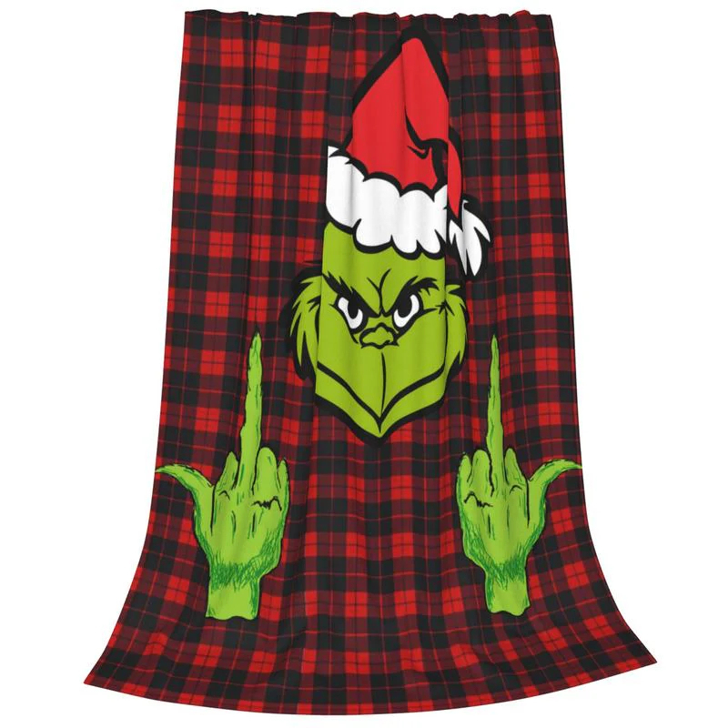 Funny Green Christmas Throw Flannel Fleece Blanket