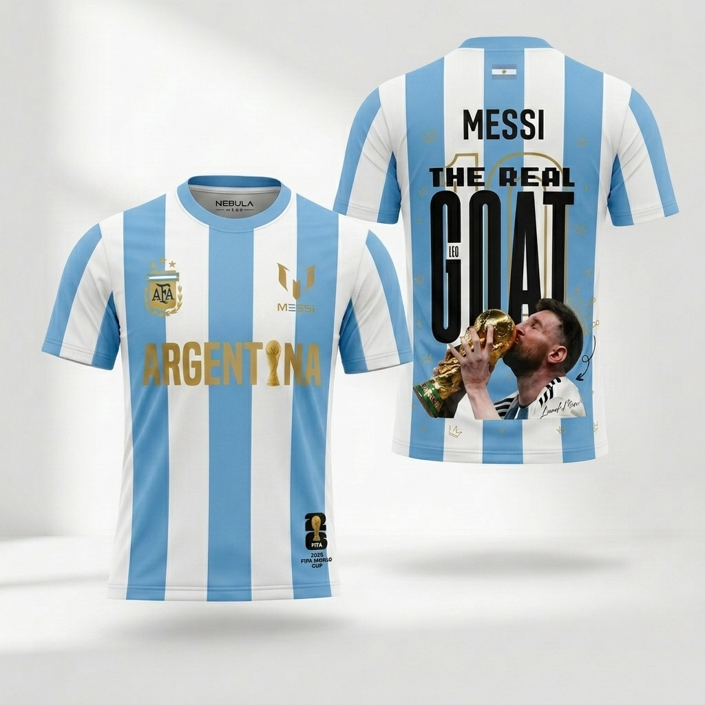 2026 World Cup Messi Argentina Champion T-Shirt | The Real GOAT
