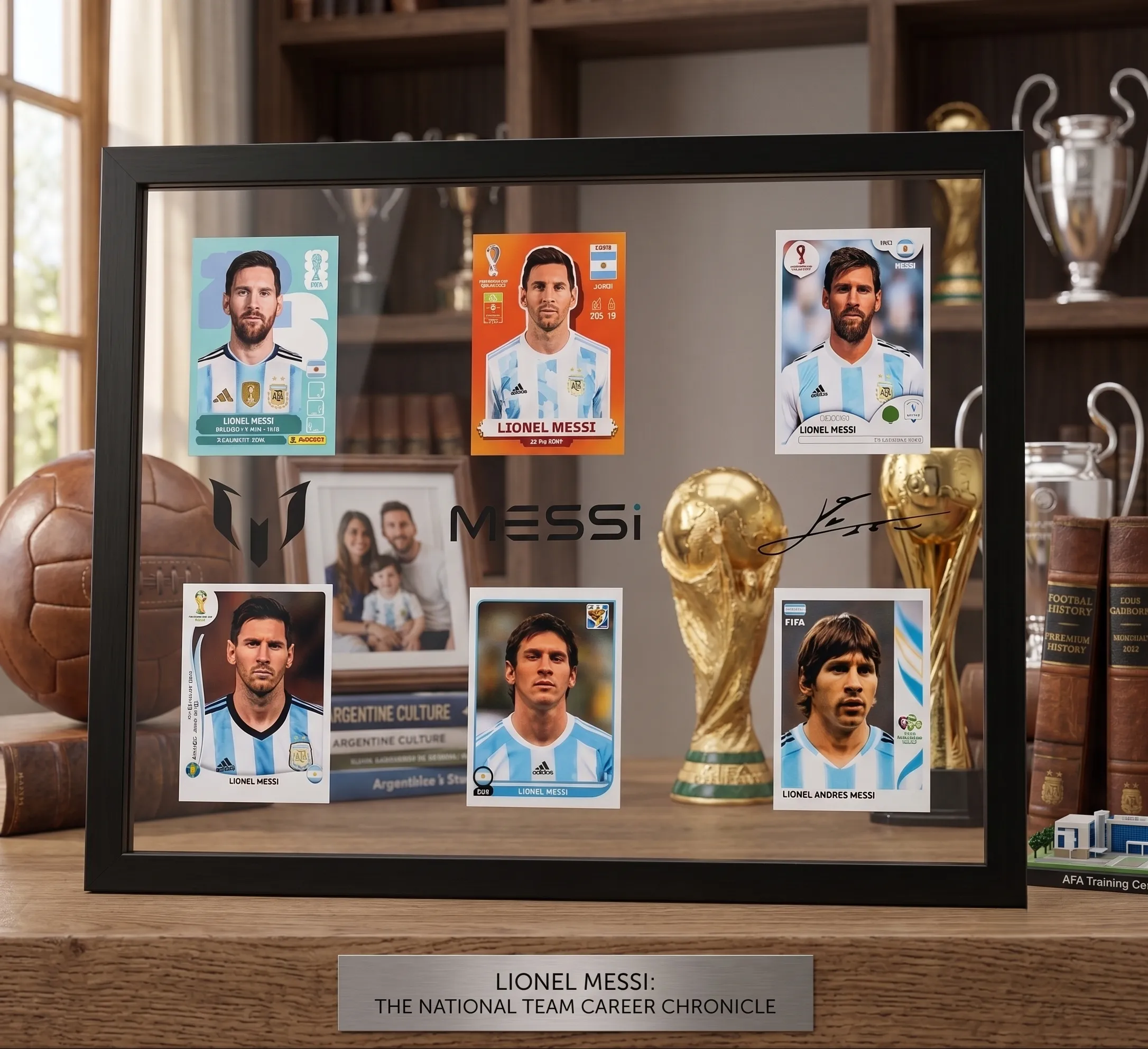 Acrylic Soccer Career Timeline Display Frame for Football Fan Gifts