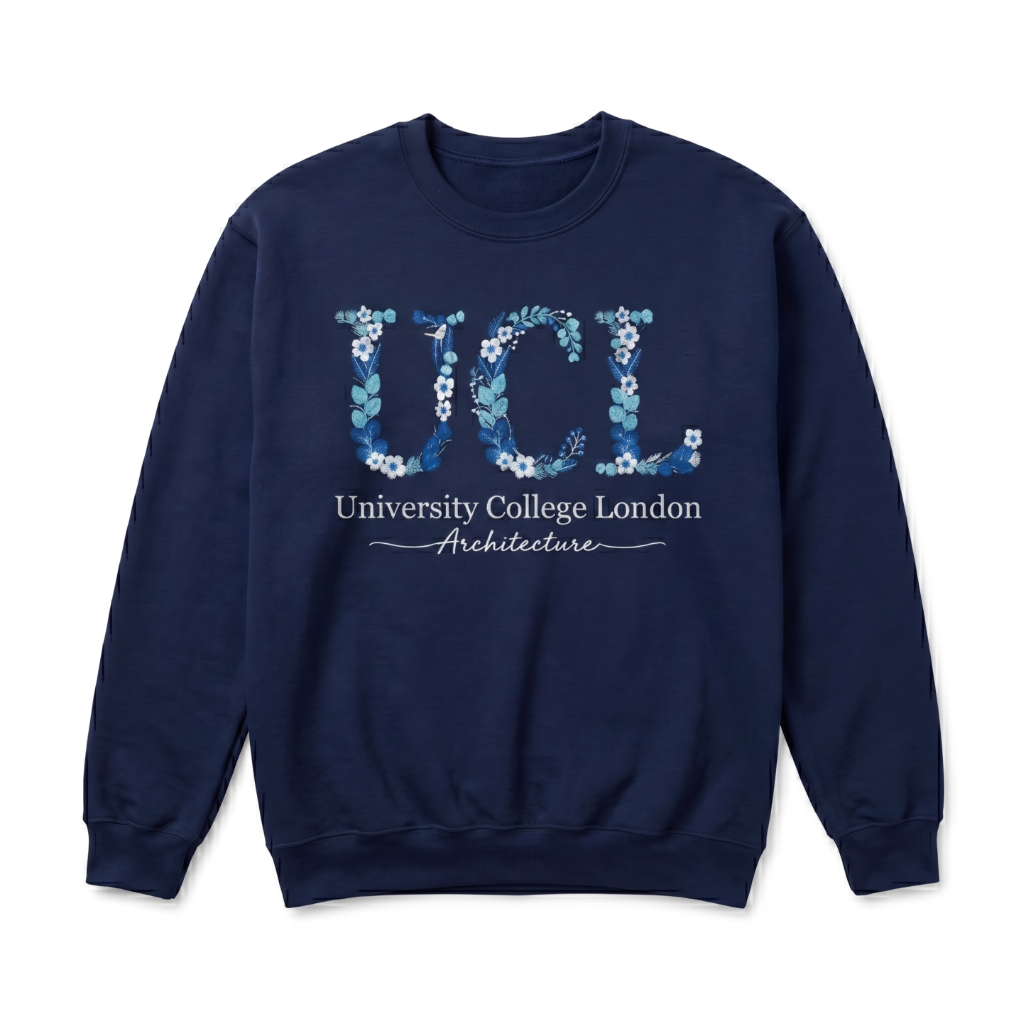 Custom Embroidered Floral Letter Sweatshirt – Personalized University & Sorority Gift with Major