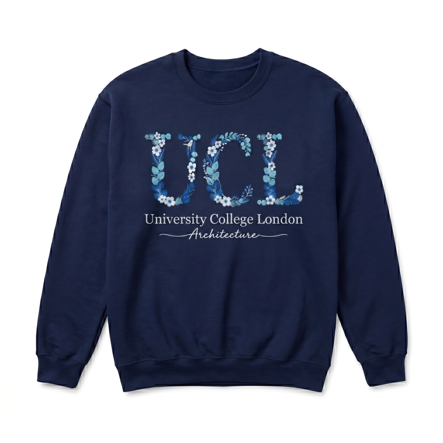 Custom Embroidered Floral Letter Sweatshirt – Personalized University & Sorority Gift with Major