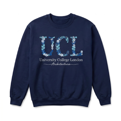 Custom Embroidered Floral Letter Sweatshirt – Personalized University & Sorority Gift with Major