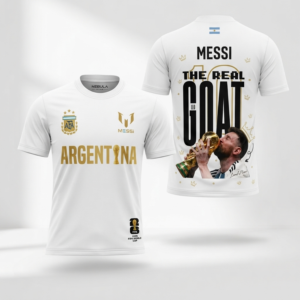 2026 World Cup Messi Argentina Champion T-Shirt | The Real GOAT