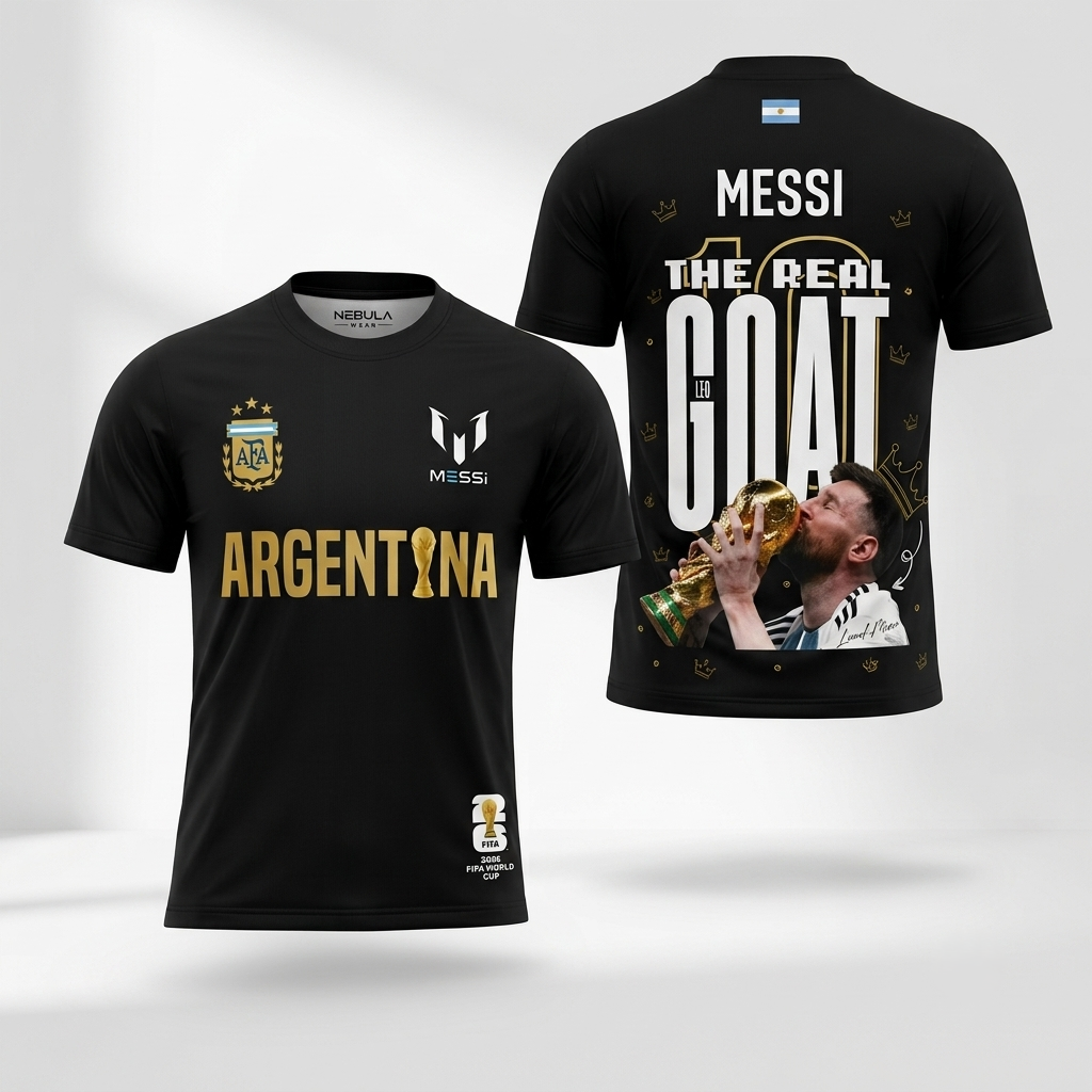 2026 World Cup Messi Argentina Champion T-Shirt | The Real GOAT