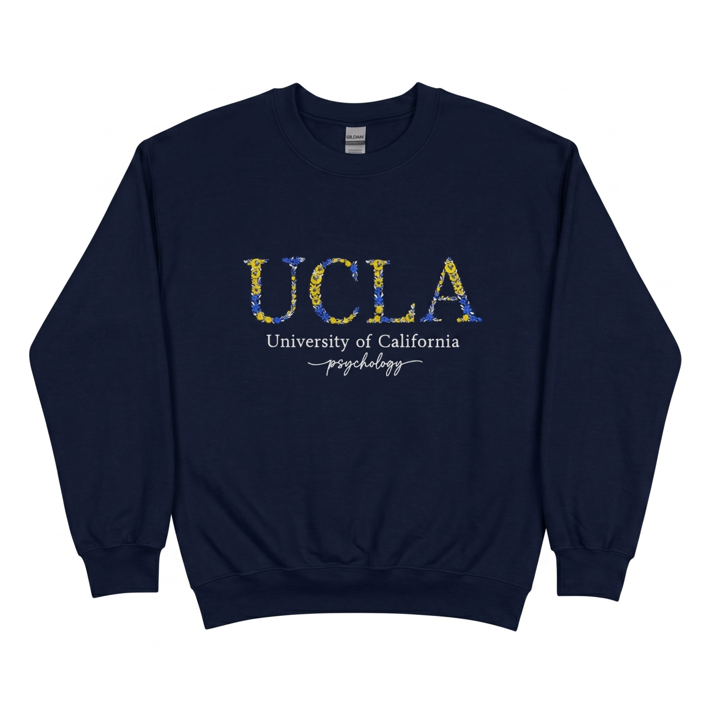 Custom Embroidered Floral Letter Sweatshirt – Personalized University & Sorority Gift with Major