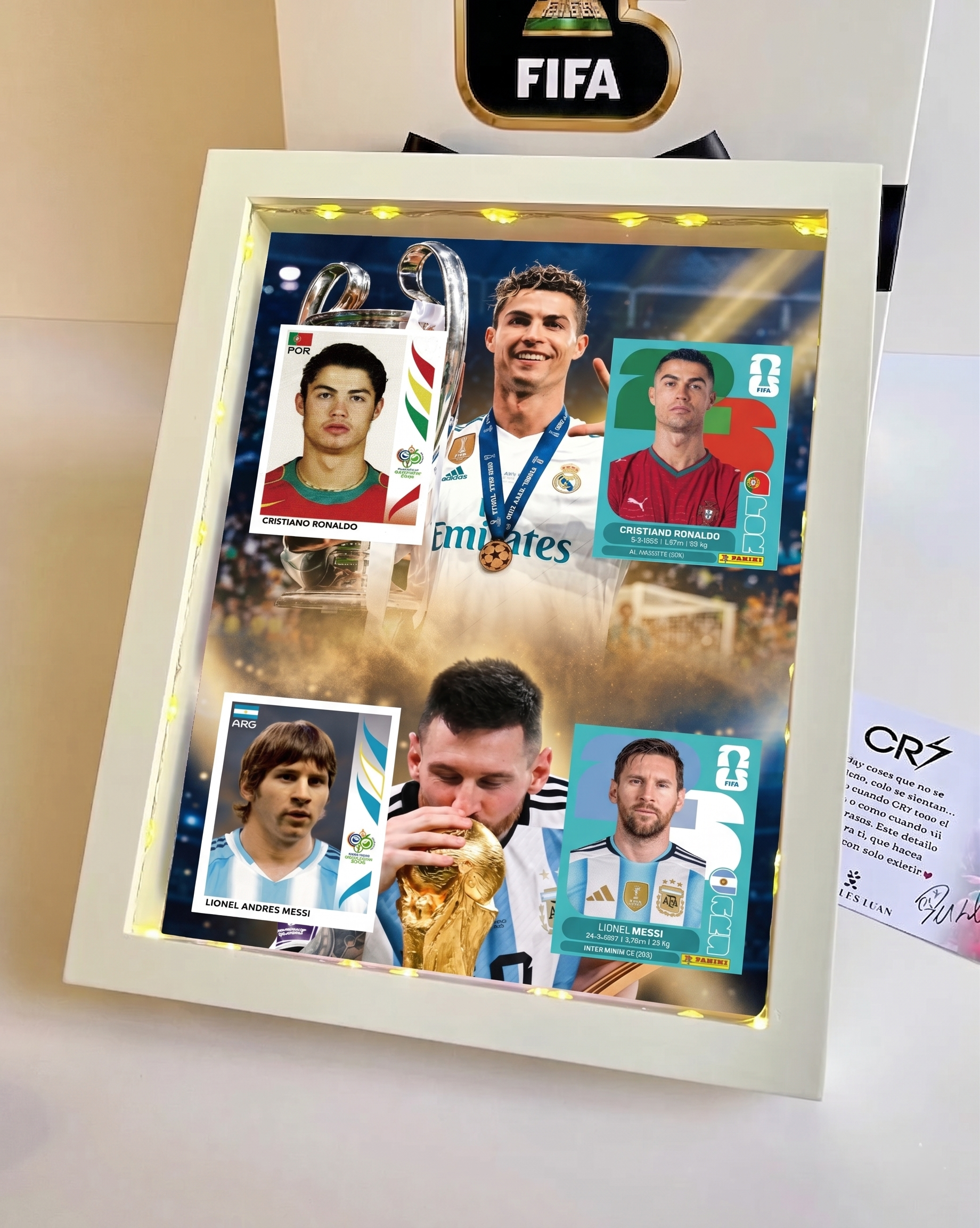 Illuminated Soccer Legend Card Display Frame for Fans
