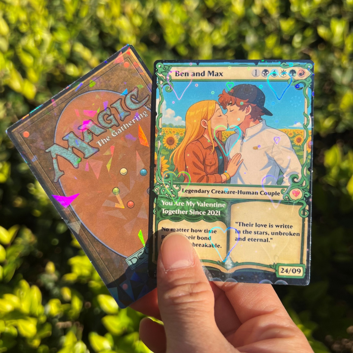 Personalized Magic Card Couple Photo Anime Style