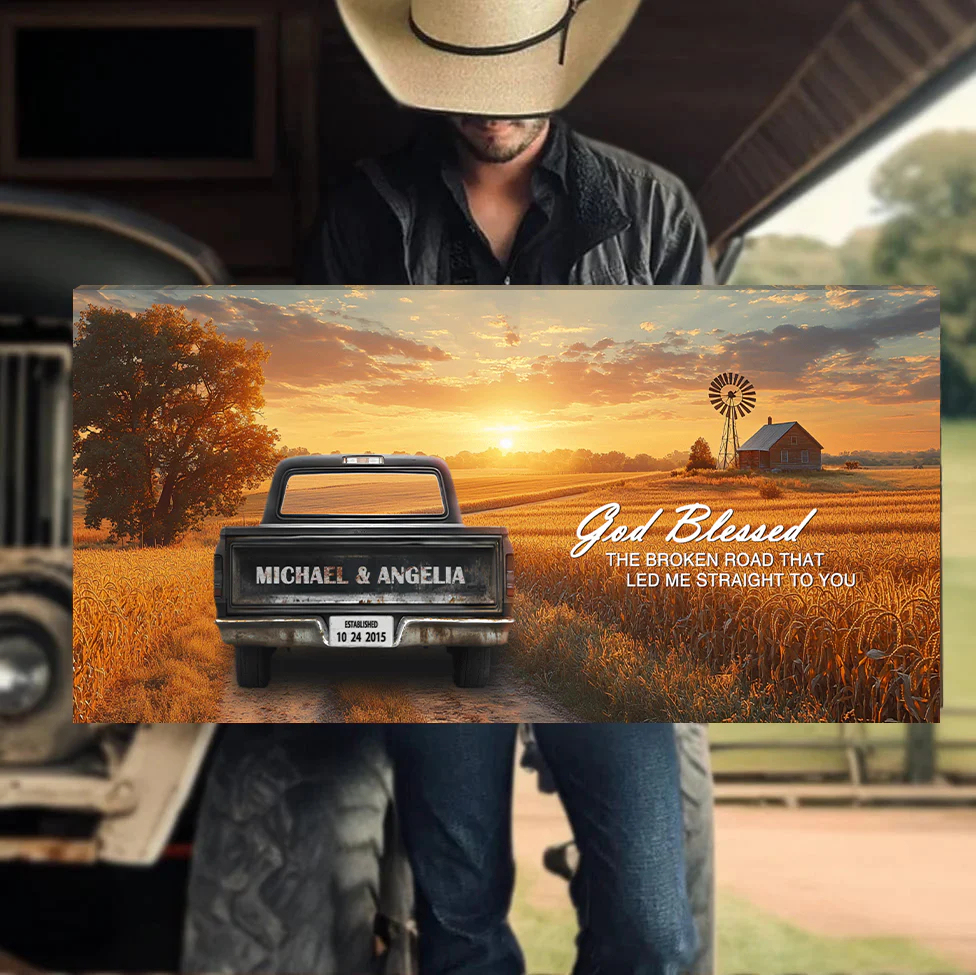 Personalized Truck Farmhouse Canvas Gift For love