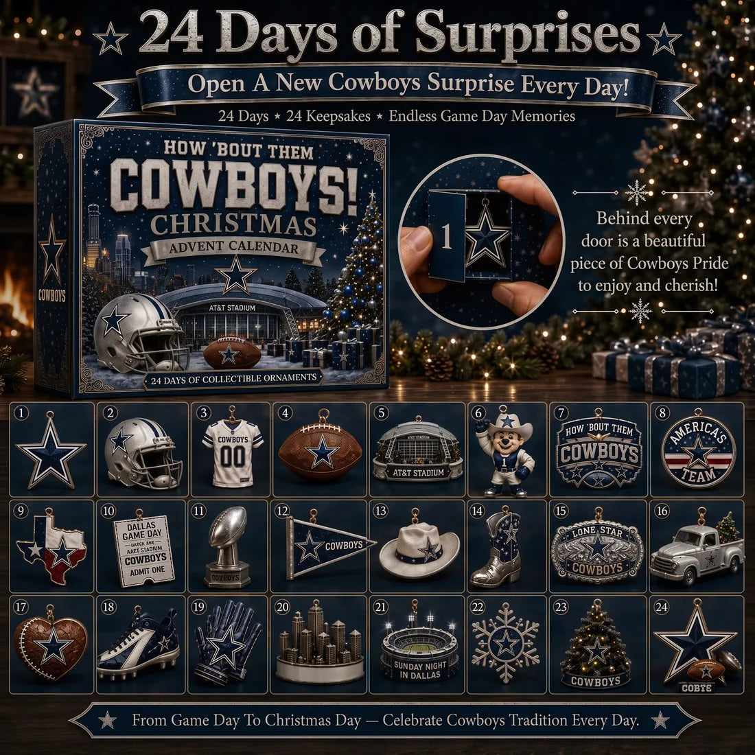 Football Fan Advent Calendar – 24 Collectible Ornaments