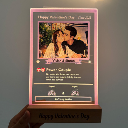 ❤️Custom Couple Anime Art Acrylic LED Light