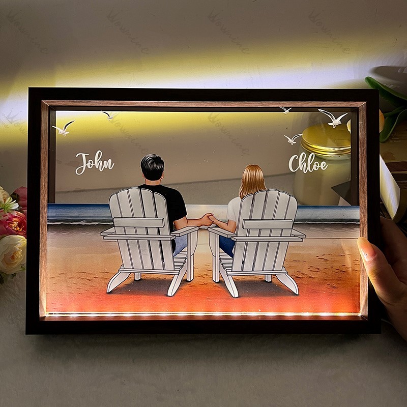 You & Me Beach Love Custom LED Frame