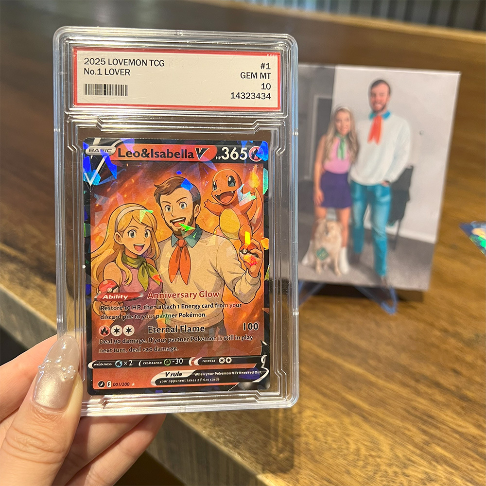 Custom Anime PokeLove 8 Types V Card For Couples Pokecard with Poke Character