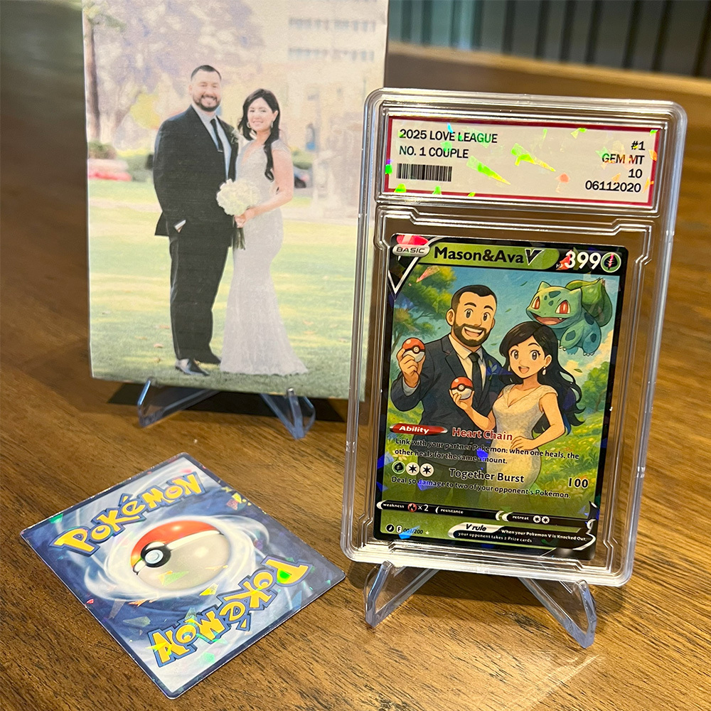 Custom Anime PokeLove 8 Types V Card For Couples Pokecard with Poke Character