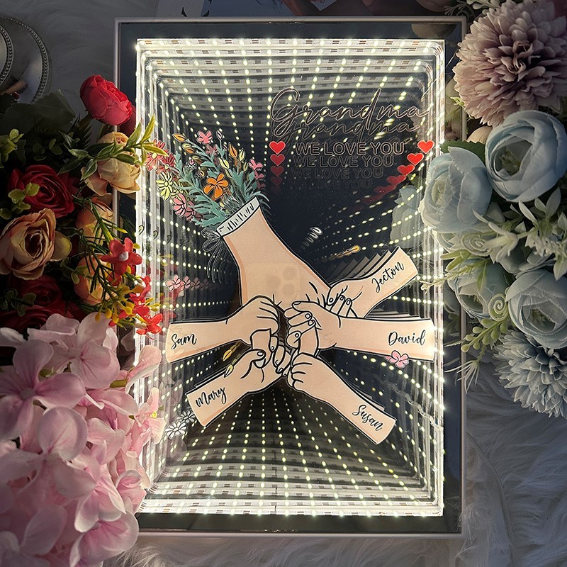 Personalized Mom We Love You Starry Mirror Light box