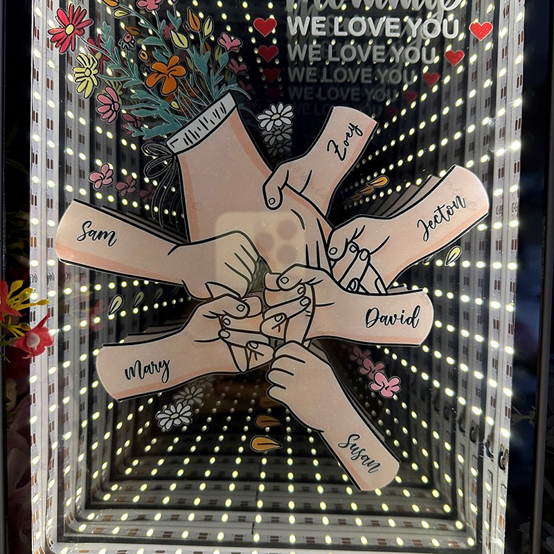 Personalized Mom We Love You Starry Mirror Light box