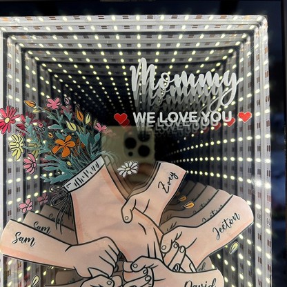 Personalized Mom We Love You Starry Mirror Light box