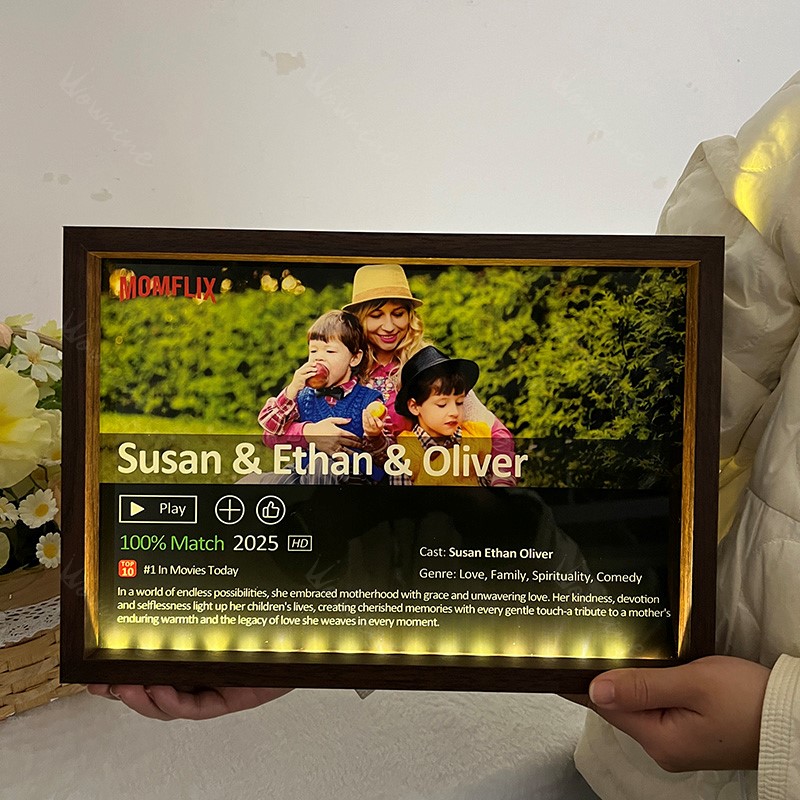 MOMFLIX Personalized Photo Light Frame For Mother's Day