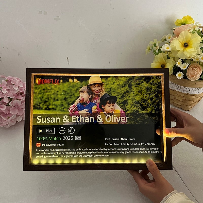 MOMFLIX Personalized Photo Light Frame For Mother's Day