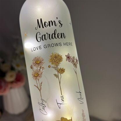 50%OFF⭐️Personalized Mom's Garden Birth Month Flower Bottle Lamp