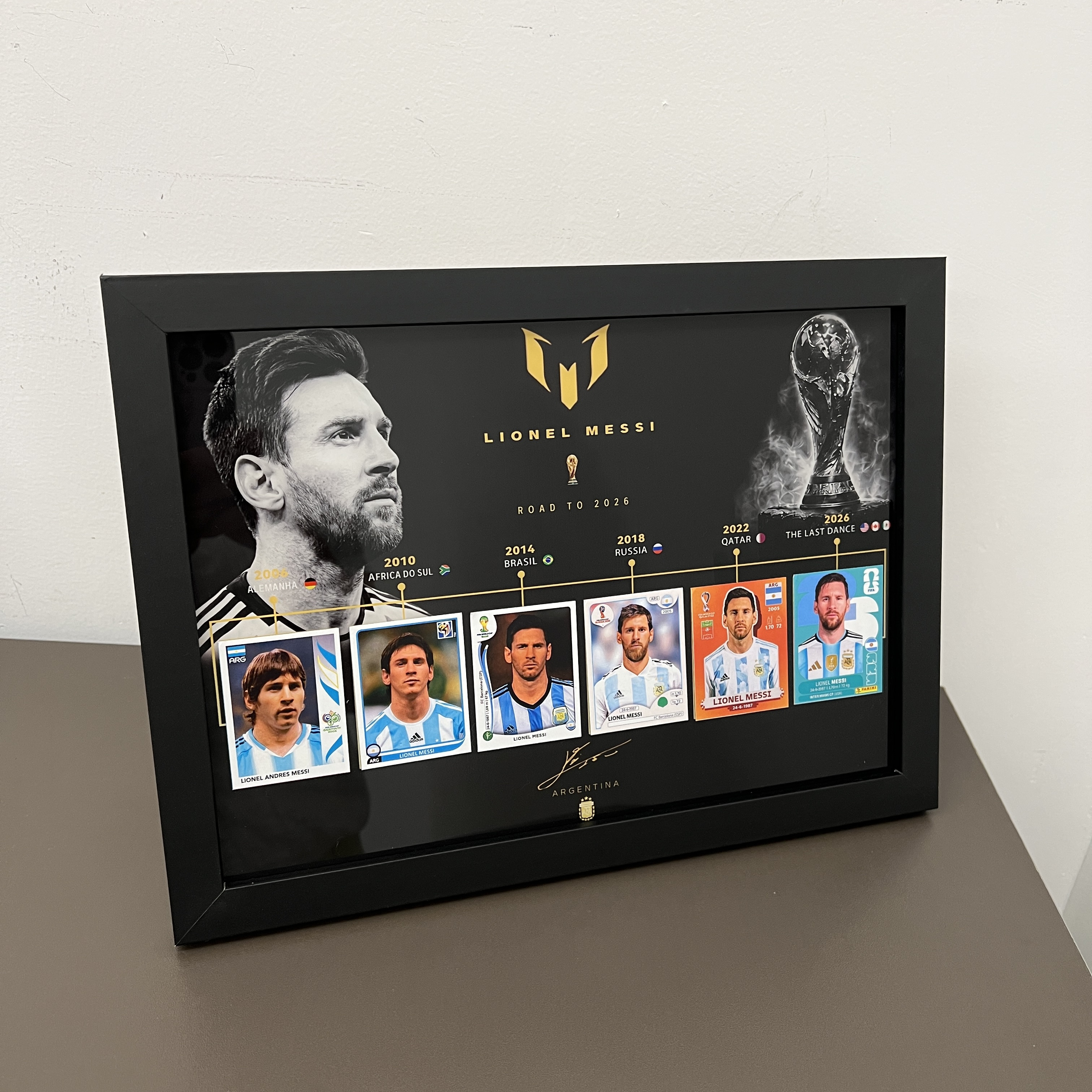 Lionel Messi "Una Leyenda" Luxury Frame – 6x World Cup Career Evolution Frame (2006-2026)