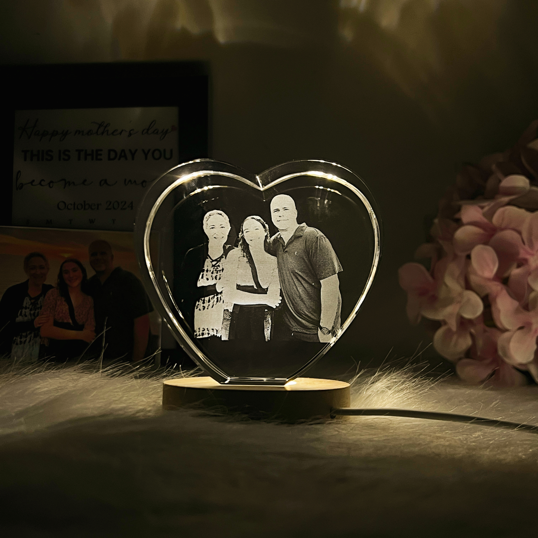 Personalized 3D Heart Crystal Photo Gift