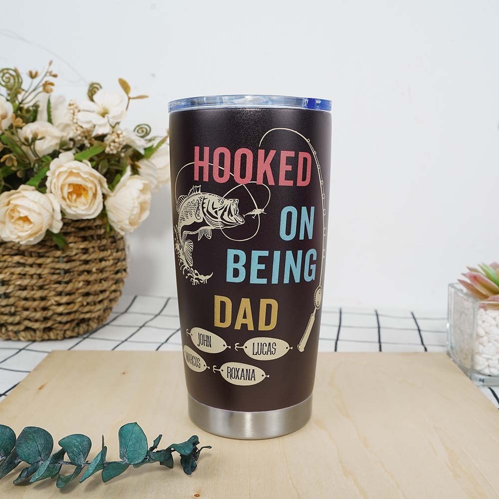 HOOKED ON BEING Custom Stainless Steel Tumbler