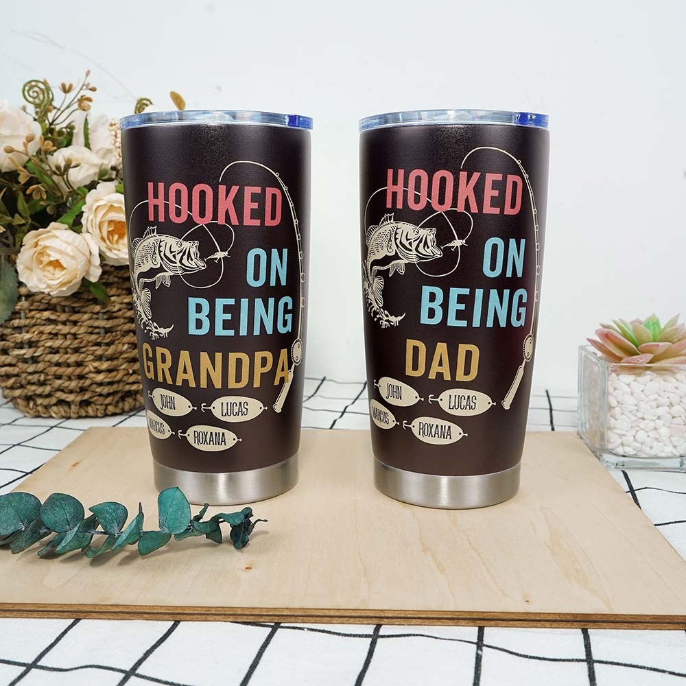 HOOKED ON BEING Custom Stainless Steel Tumbler