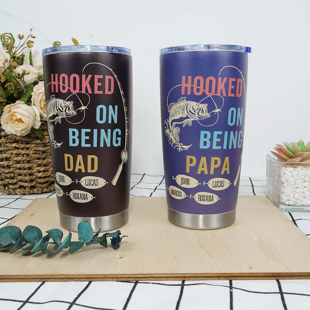 HOOKED ON BEING Custom Stainless Steel Tumbler