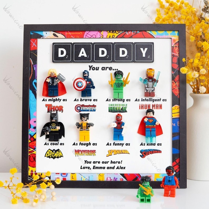 Super Hero Art - Custom Super Dad Gift Frame