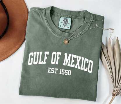 Gulf of Mexico Est 1550 T-Shirt, Subtle Anti-Trump Gulf Coast Tee