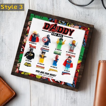 Super Hero Art - Custom Avenger Dad Gift Frame
