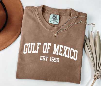 Gulf of Mexico Est 1550 T-Shirt, Subtle Anti-Trump Gulf Coast Tee