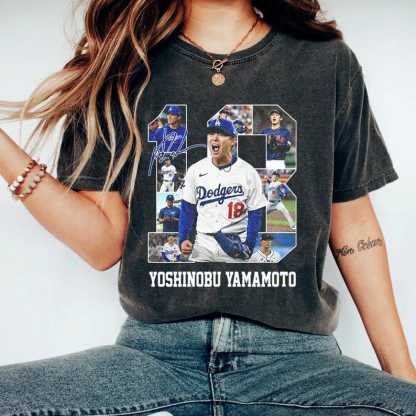 Yoshinobu Yamamoto “18” Baseball Tribute Apparel - Oversized Tee & Sweatshirt Collection