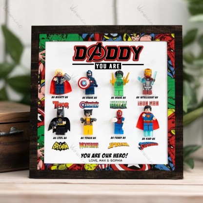 Super Hero Art - Custom Avenger Dad Gift Frame