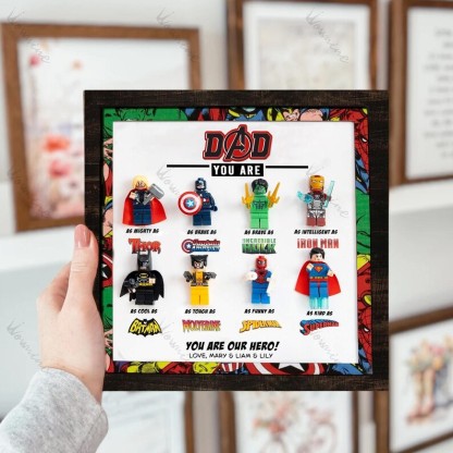 Super Hero Art - Custom Avenger Dad Gift Frame