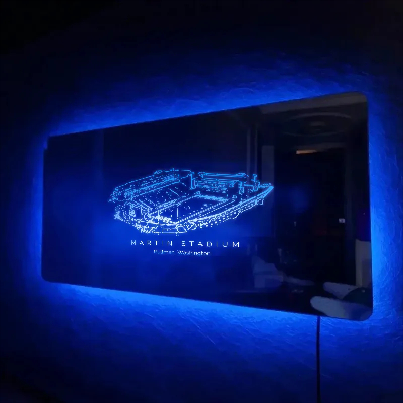 Martin Stadium Washington Mirror Light-Gifts For Sports Lovers、Washington State Cougars、NCAA