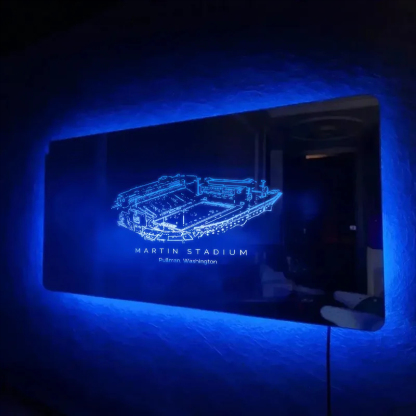 Martin Stadium Washington Mirror Light-Gifts For Sports Lovers、Washington State Cougars、NCAA