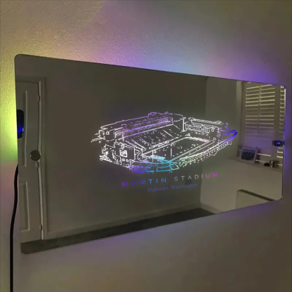 Martin Stadium Washington Mirror Light-Gifts For Sports Lovers、Washington State Cougars、NCAA