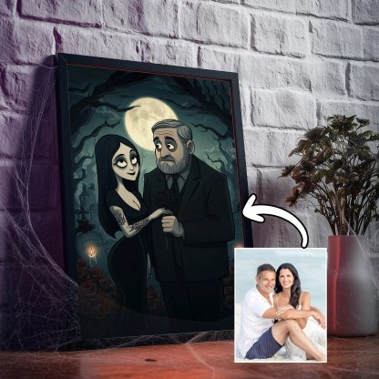 Custom Gothic Family Portrait Halloween Wall Art