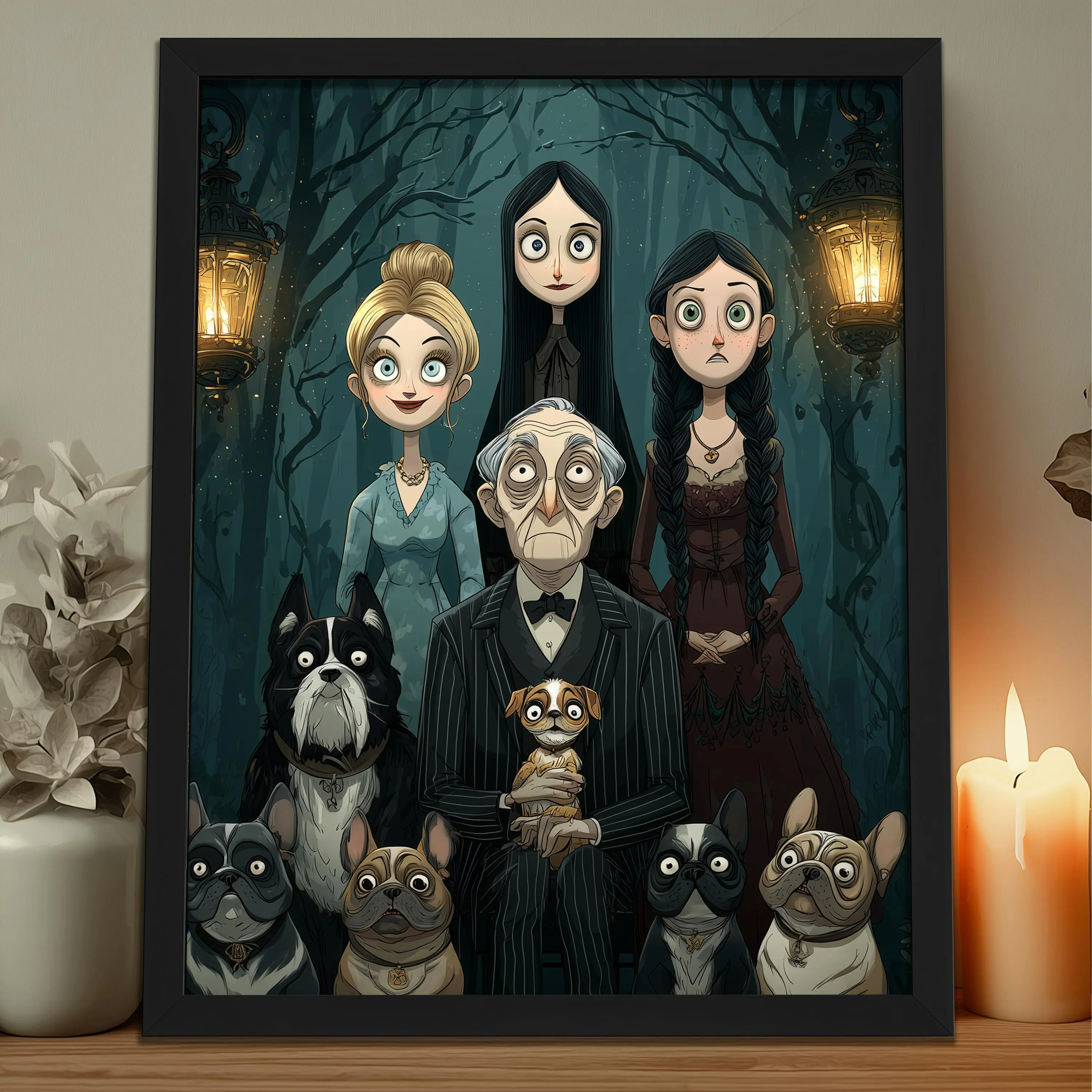 Custom Gothic Family Portrait Halloween Wall Art