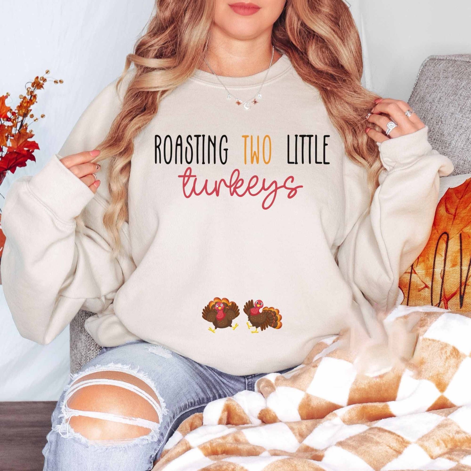 Thanksgiving Fall Pregnancy Announcement Sweatshirt