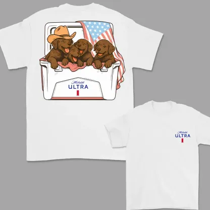 4th Of July T-Shirt Chocolate Labrador T-shirt