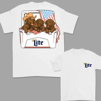 4th Of July T-Shirt Chocolate Labrador T-shirt
