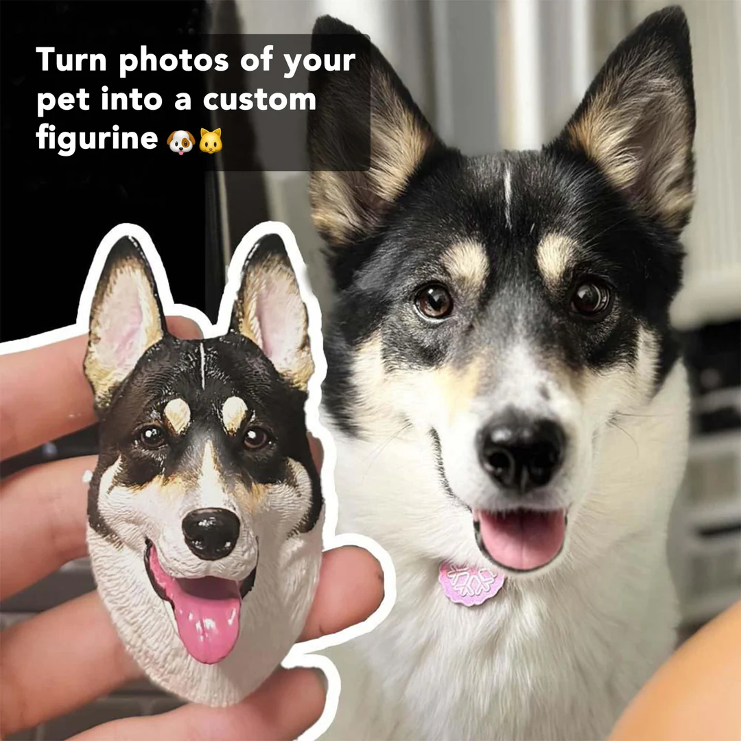 Personalized Magnetic 3D Pet Head Figurine