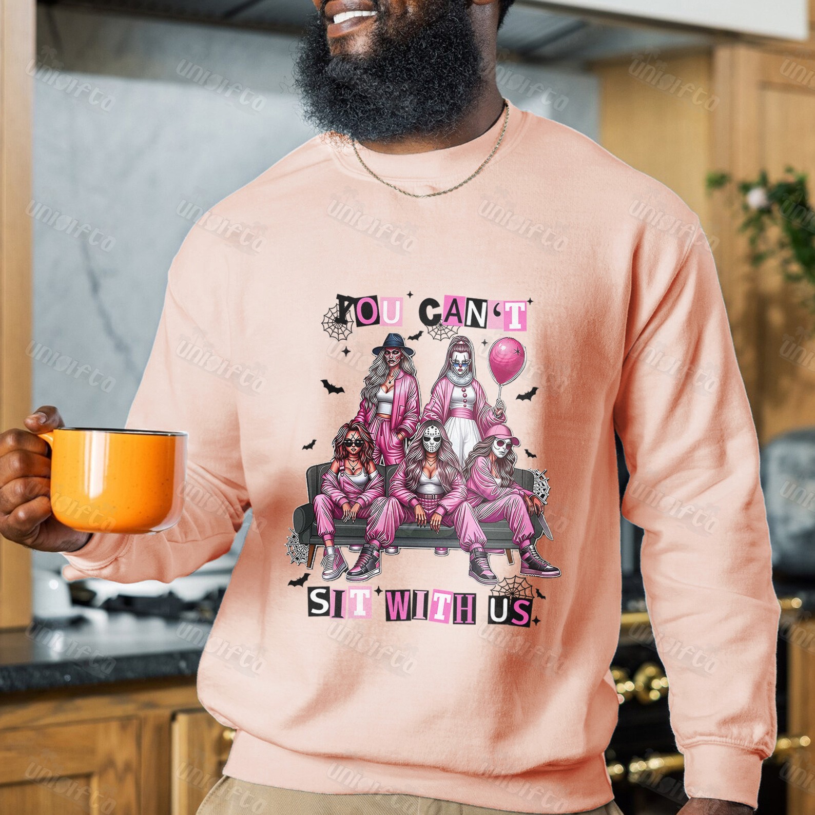 "Spooky Mean Girls" You Can't Sit With Us Halloween Crewneck Sweatshirt (Multi-Color)