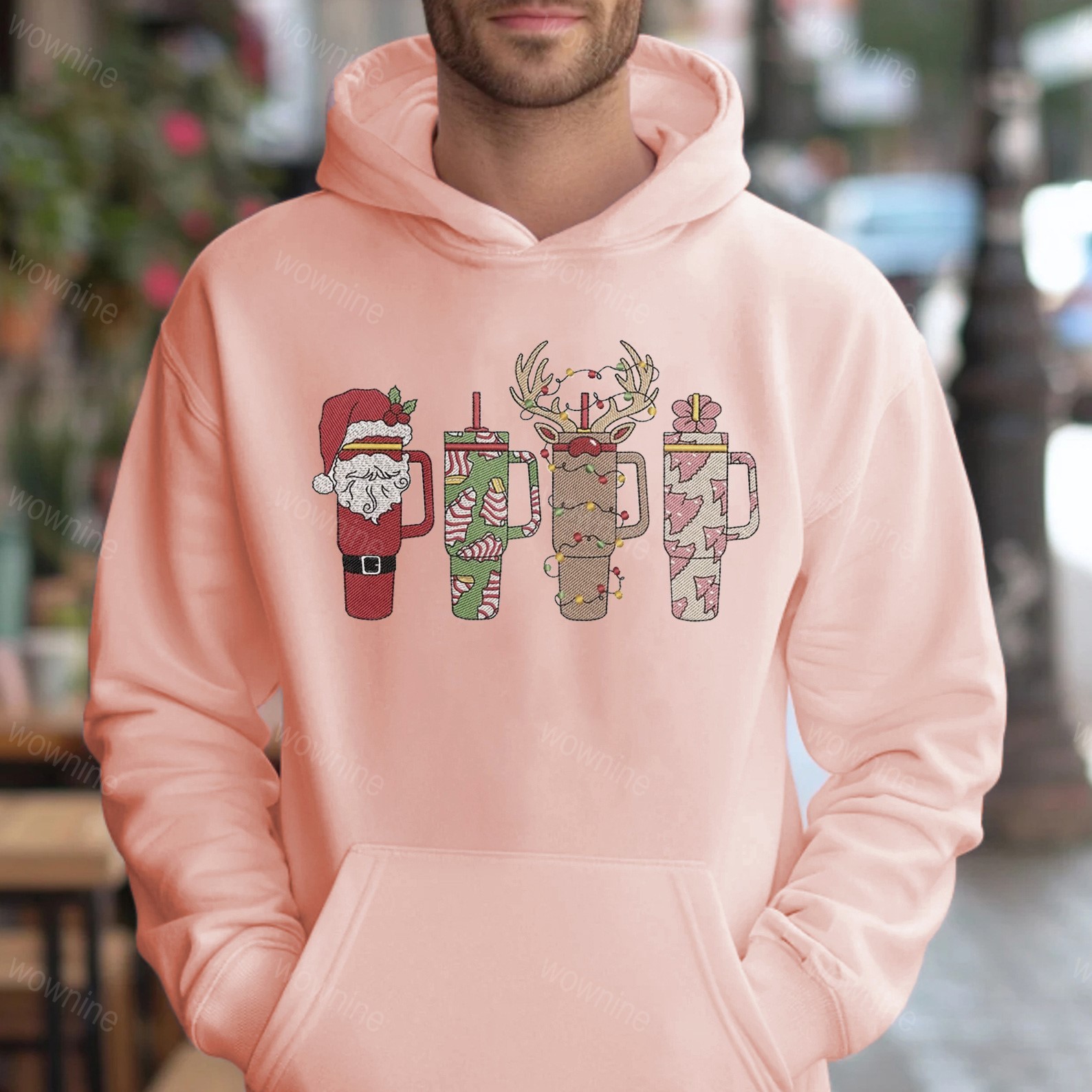Christmas Coffee Cup Embroidered Sweatshirt, Winter Christmas Coffee Sweatshirt, Coffee Lover Gift