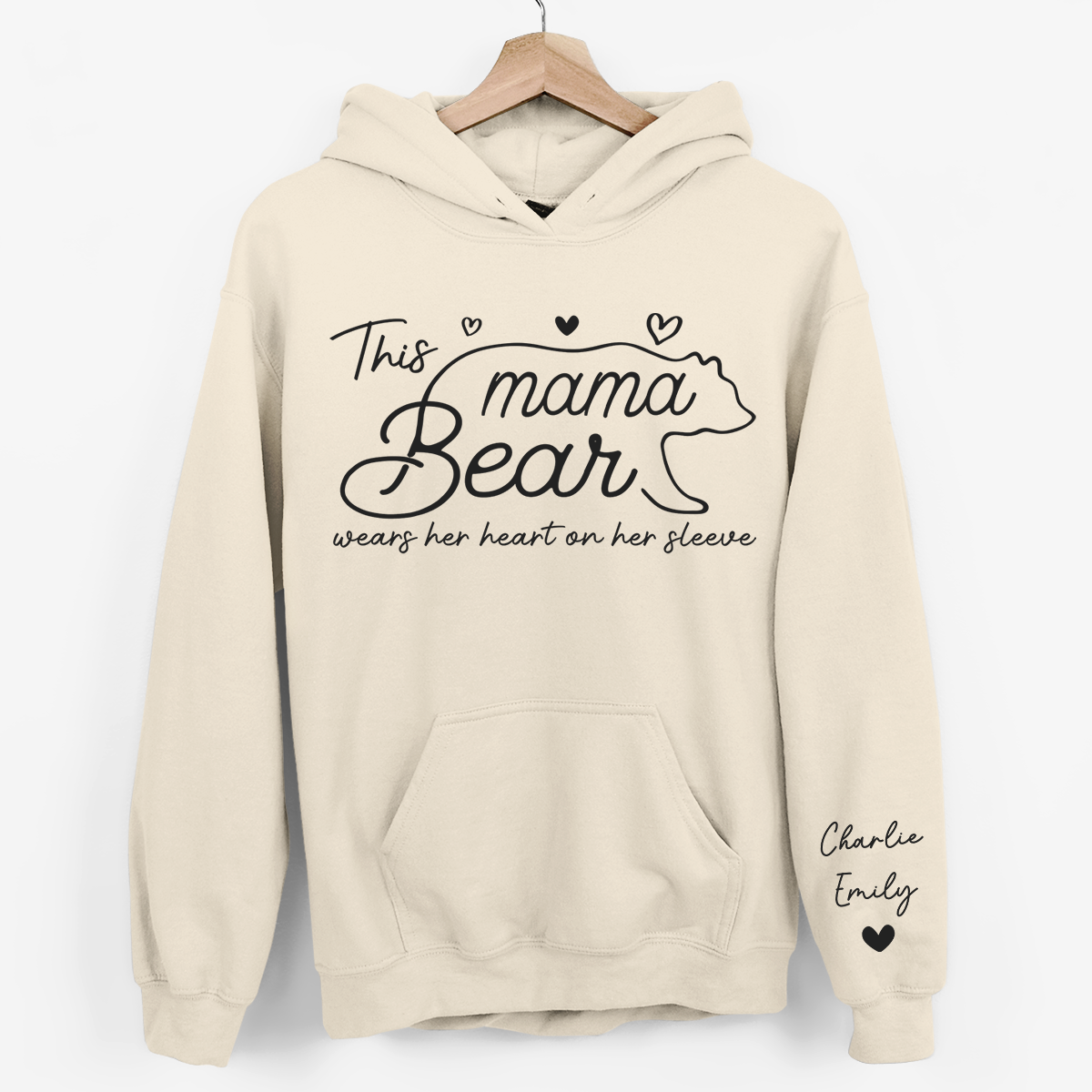 This Mama Bear Wears Her Heart On Her Sleeve - Family Custom Unisex Sweatshirt